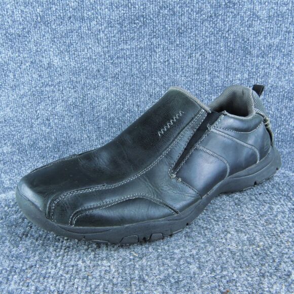 Skechers Men Loafer Shoes Size 10 Medium‎ Black Leather Slip On - Picture 1 of 10